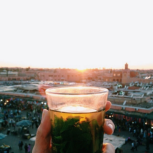Chá de menta em Marrakech, Marrocos