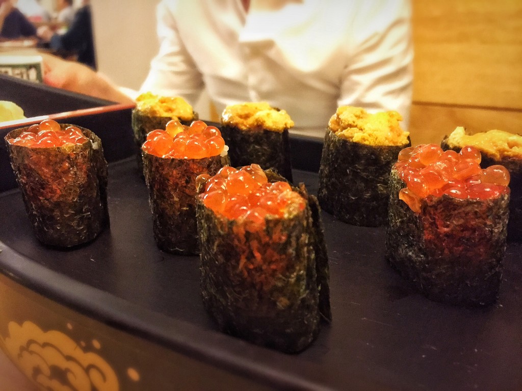 Sushi de Ikura e Uni