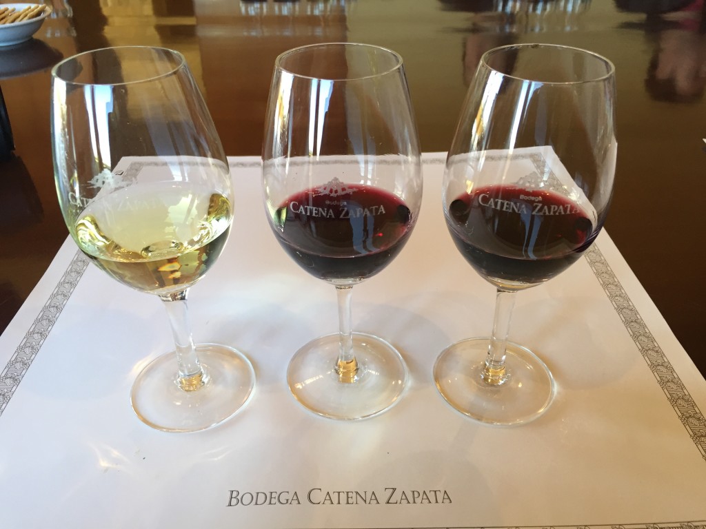 Alguns dos vinhos da degustação do Catena Zapata